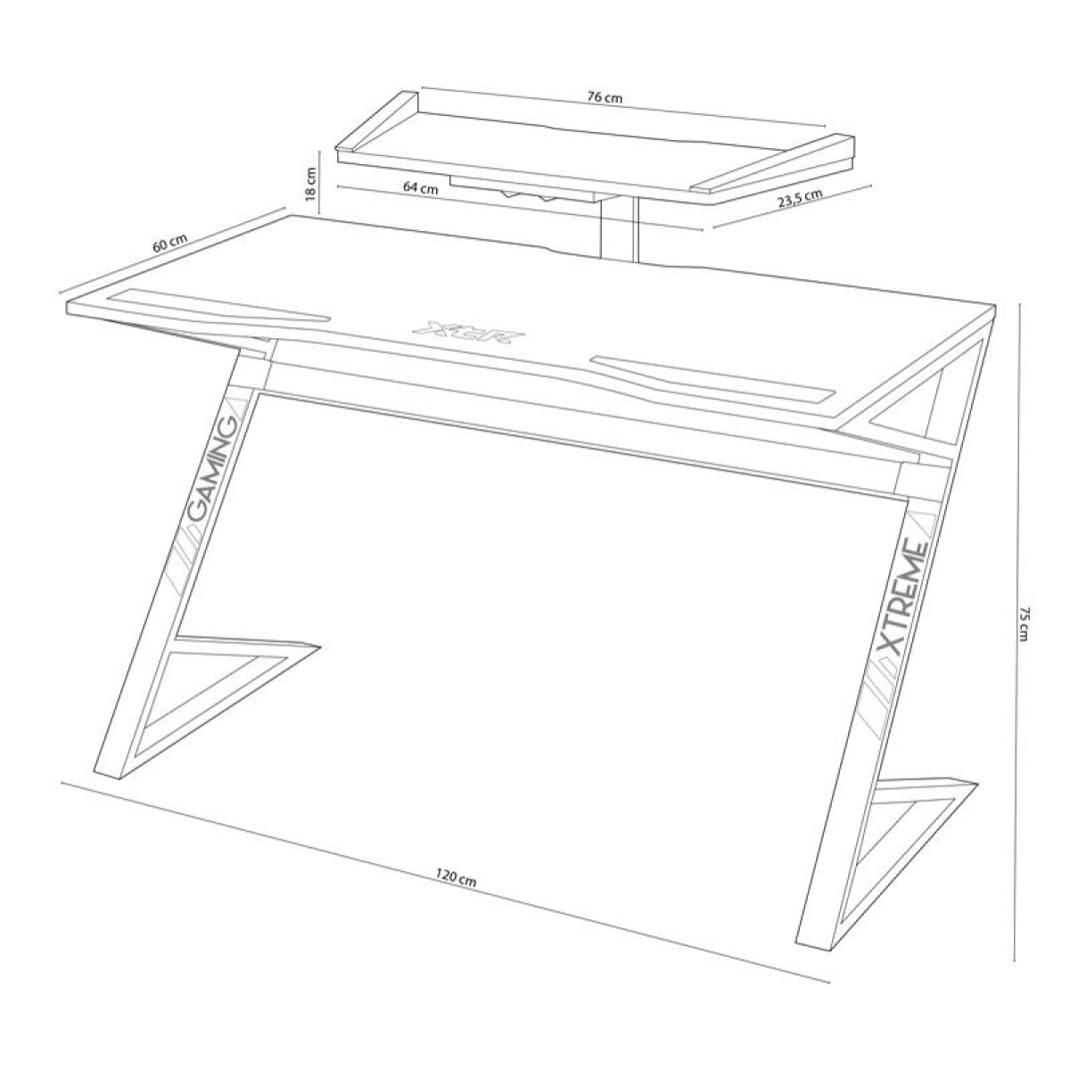 Mesa gaming XTR Pro Roble salvaje - Negro