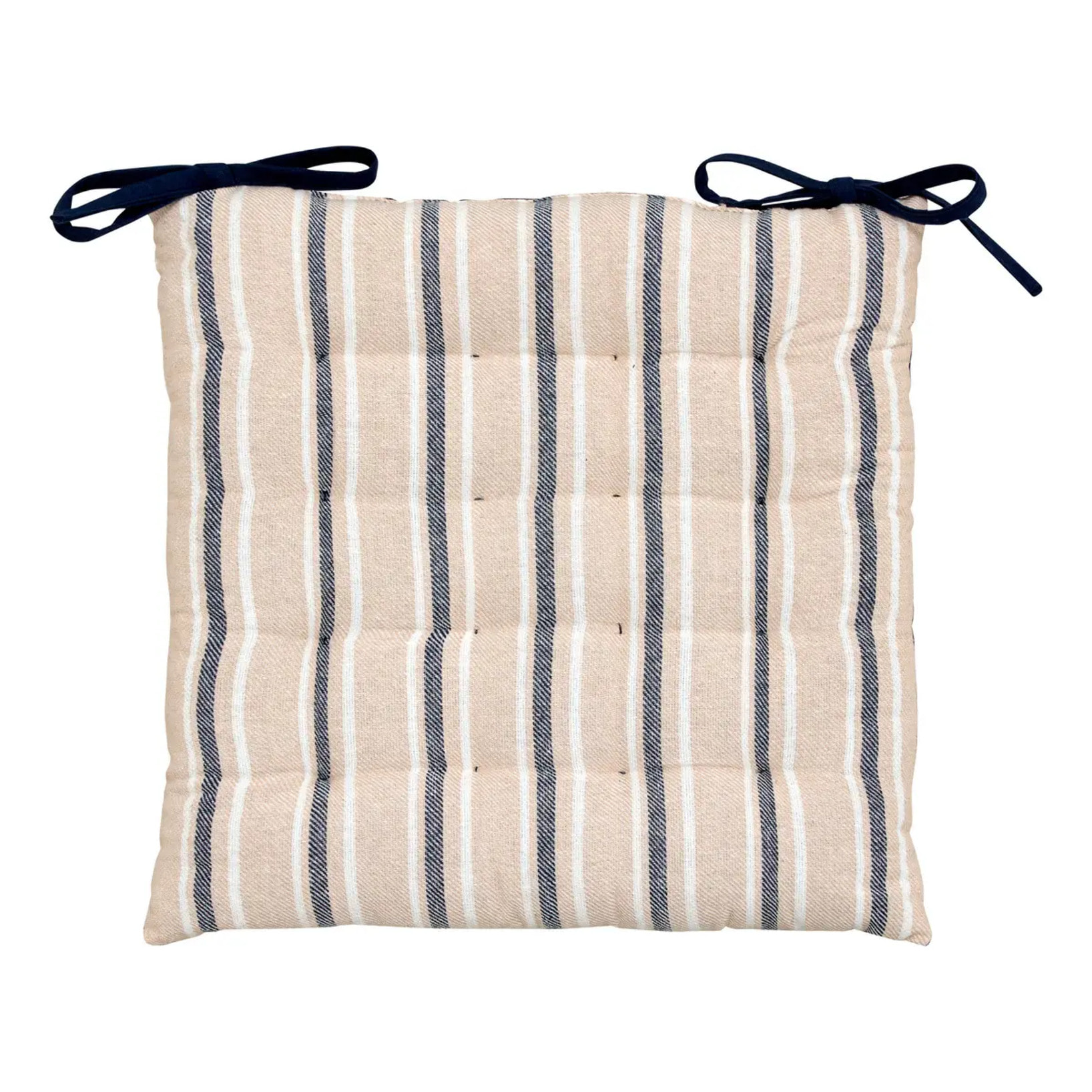 Galette de chaise Groove 38x38cm rayée bleu navy