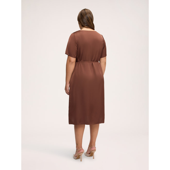 Fiorella Rubino - Vestito con pizzo - Marrone