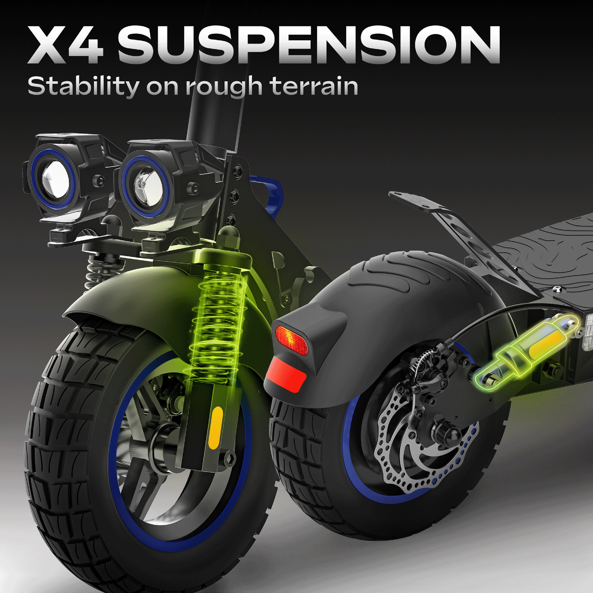 Trottinette Électrique Adulte UrbanGlide  ECROSS –  Moteur 1300W -  Autonomie Jusqu'a 60 km - Pneu Tubeless 10" - Batterie 54V/13Ah - Poids 23Kg