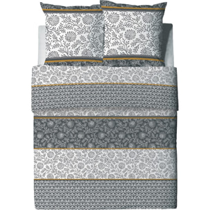 Parure De Couette 3pcs avec Taies oreiller 100% Coton 57 Fils/cm2-vega Gold