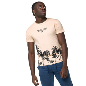 T-shirt a maniche corte stampata Leone Beach