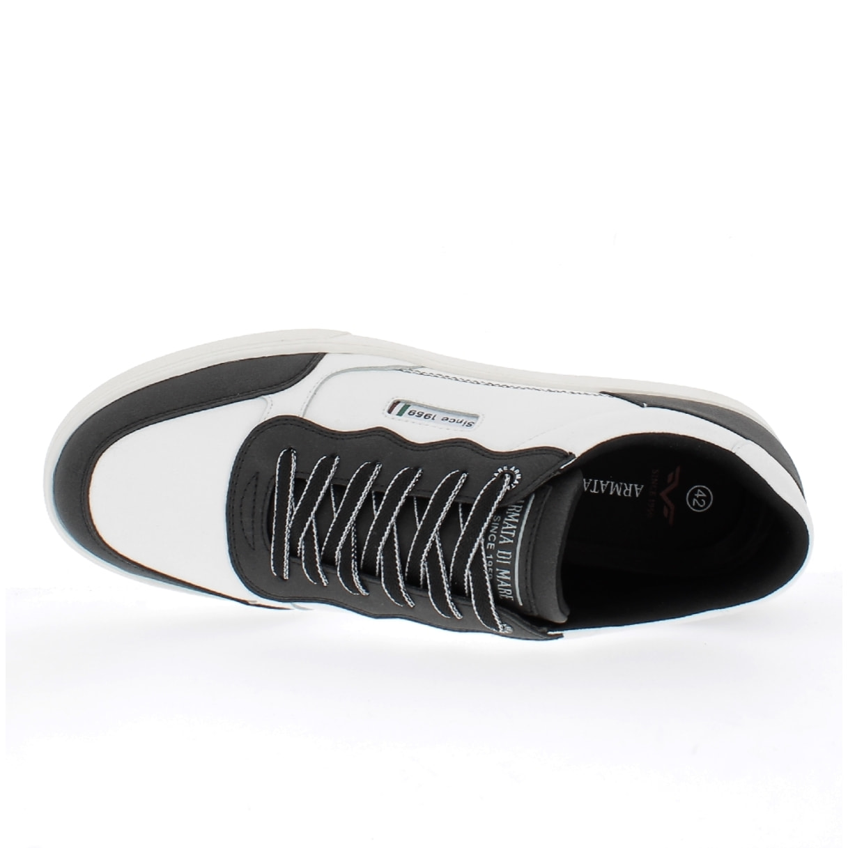 Armata di Mare Scarpe Uomo Court Sneakers Casual con Soletta Rimovibile in Memory Foam AMU W24M606 Black Off White