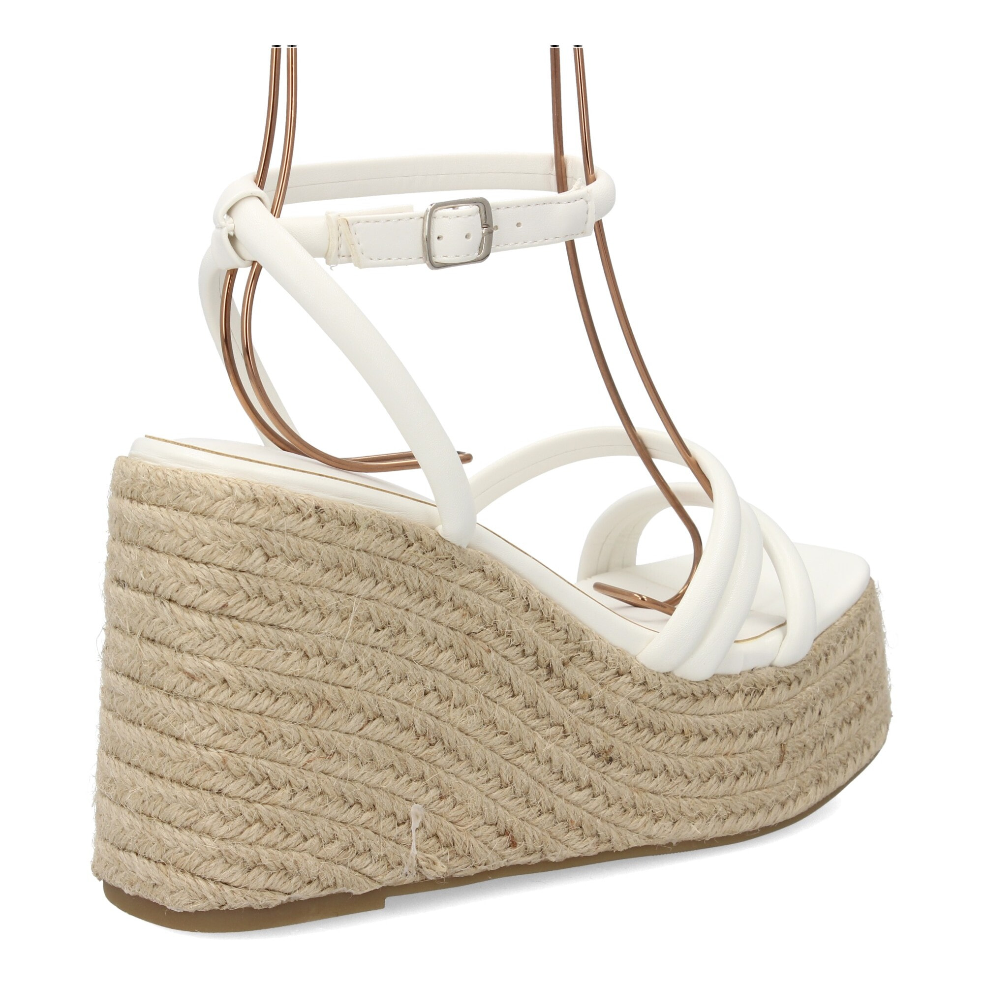 Sandalia de cuña de yute para mujer, diseño comodo y elegante con tiras cruzadas en la pala