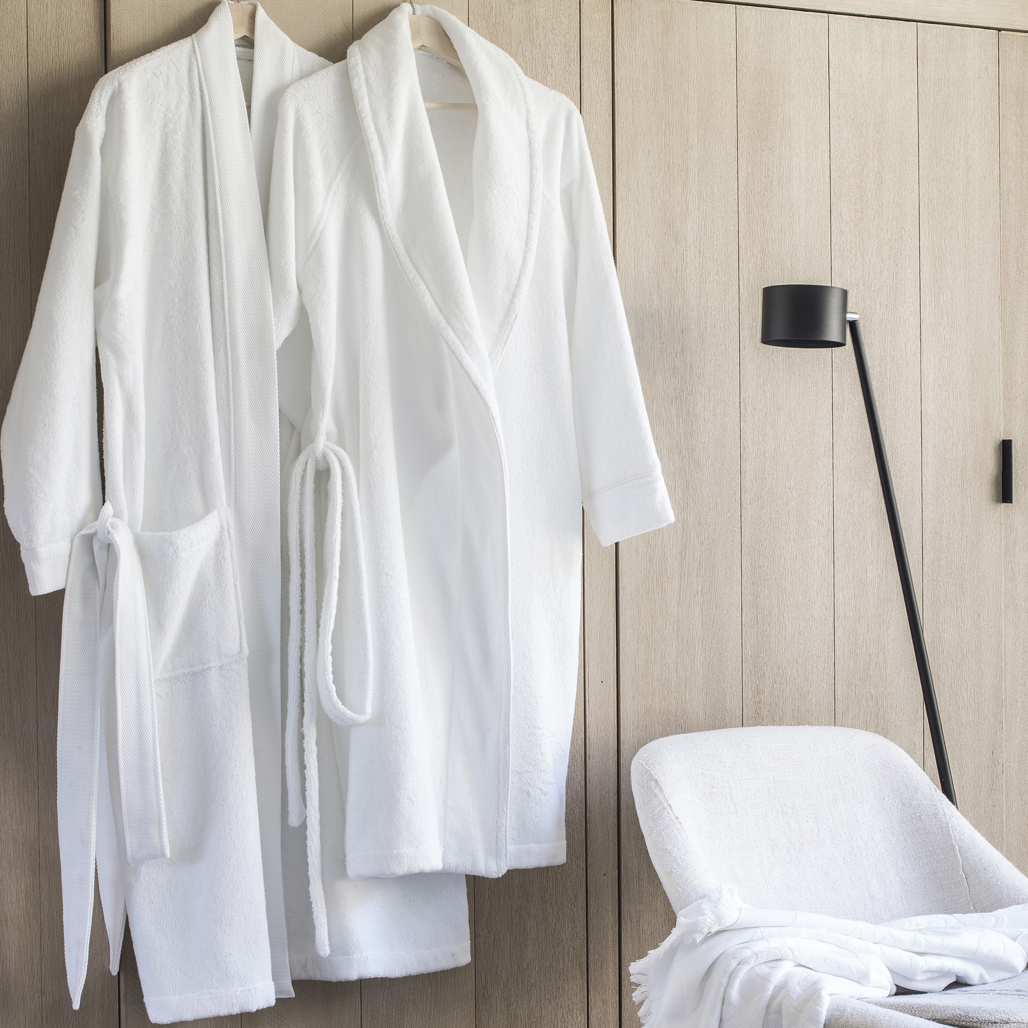 Peignoir de bain uni en coton peigné biologique, ESS-KIMO, Gris Graphite