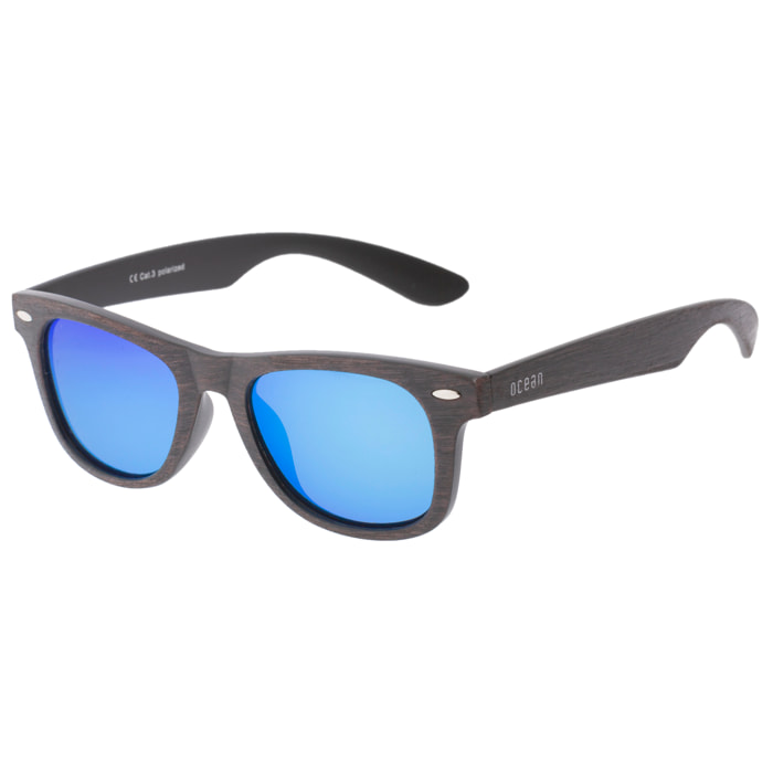 Occhiali da sole OCEAN BEACH WAYFARER - Colore madera / Blu