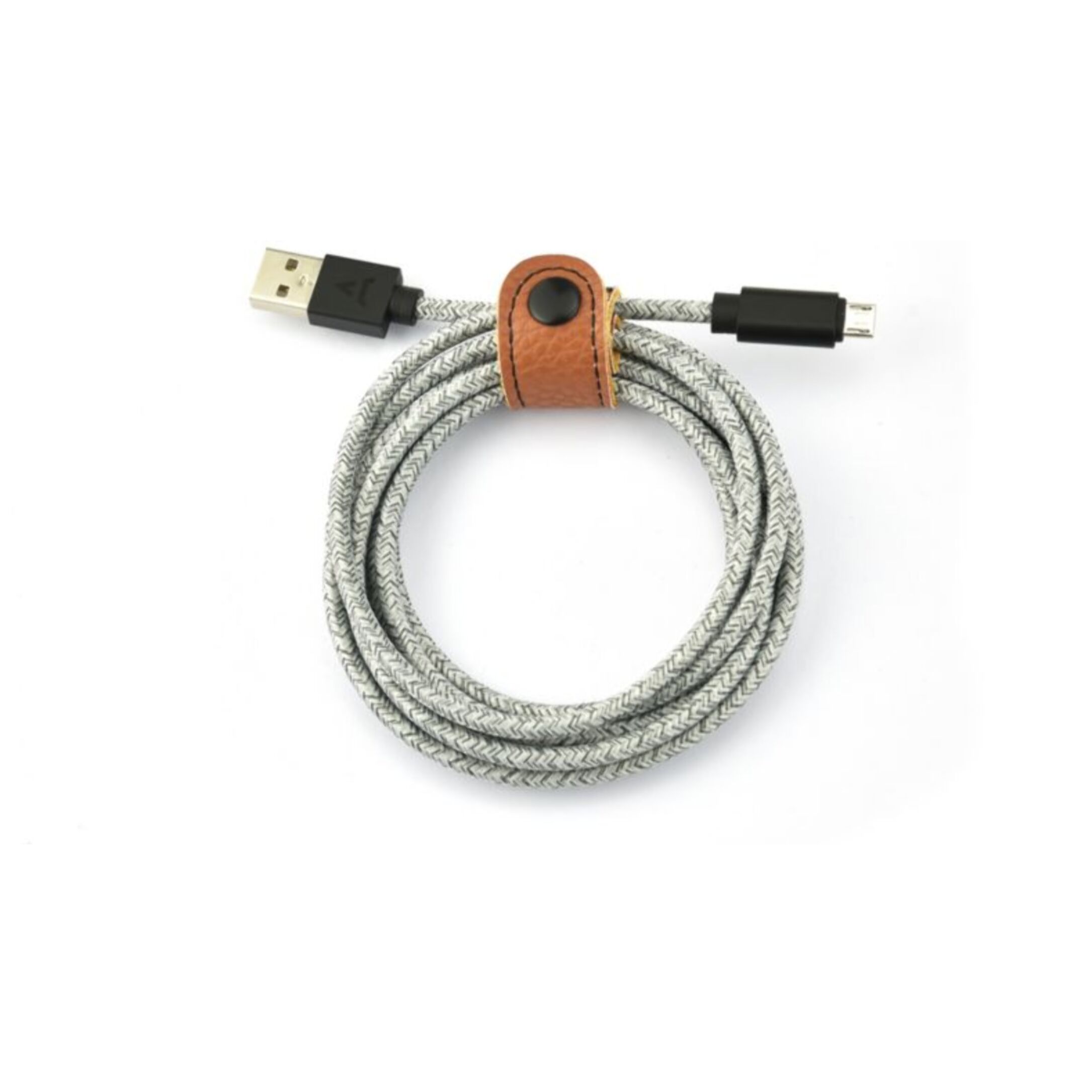 Câble micro USB ADEQWAT vers USB 2M tréssé Gris