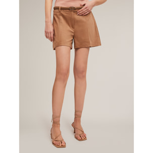 Motivi - Pantalones cortos efecto ante - Beige