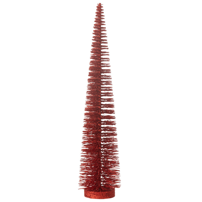 J-Line décoration Sapin De Noël Paillettes - plastique - rouge - medium