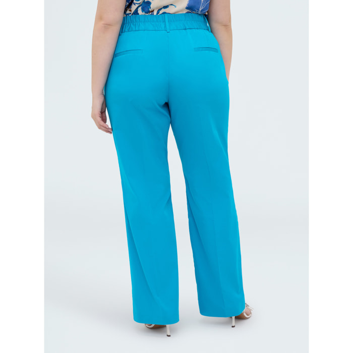 Fiorella Rubino - Pantaloni Regular in misto cotone - Azzurro