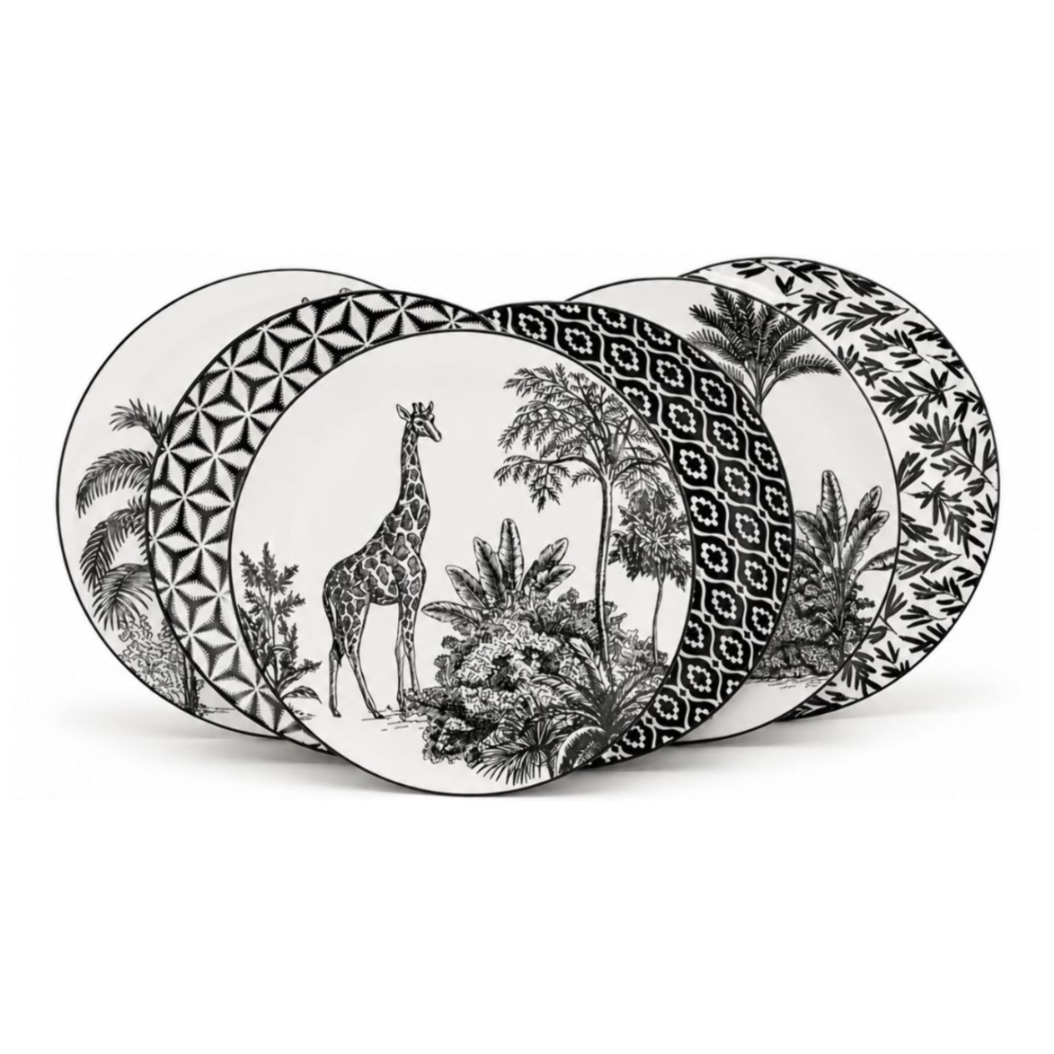 Lot de 6 grandes assiettes, SAVANA