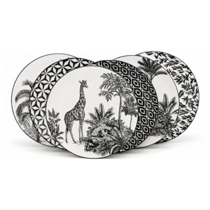 Lot de 6 grandes assiettes, SAVANA