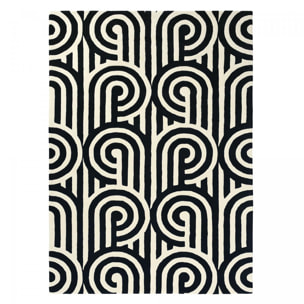 Tapis salon et chambre fait à la main en laine motif seventies