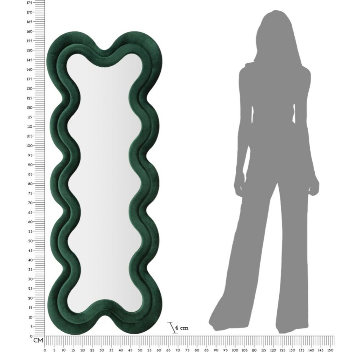 SPECCHIO DA MURO MONICA VERDE CM 58X4X160