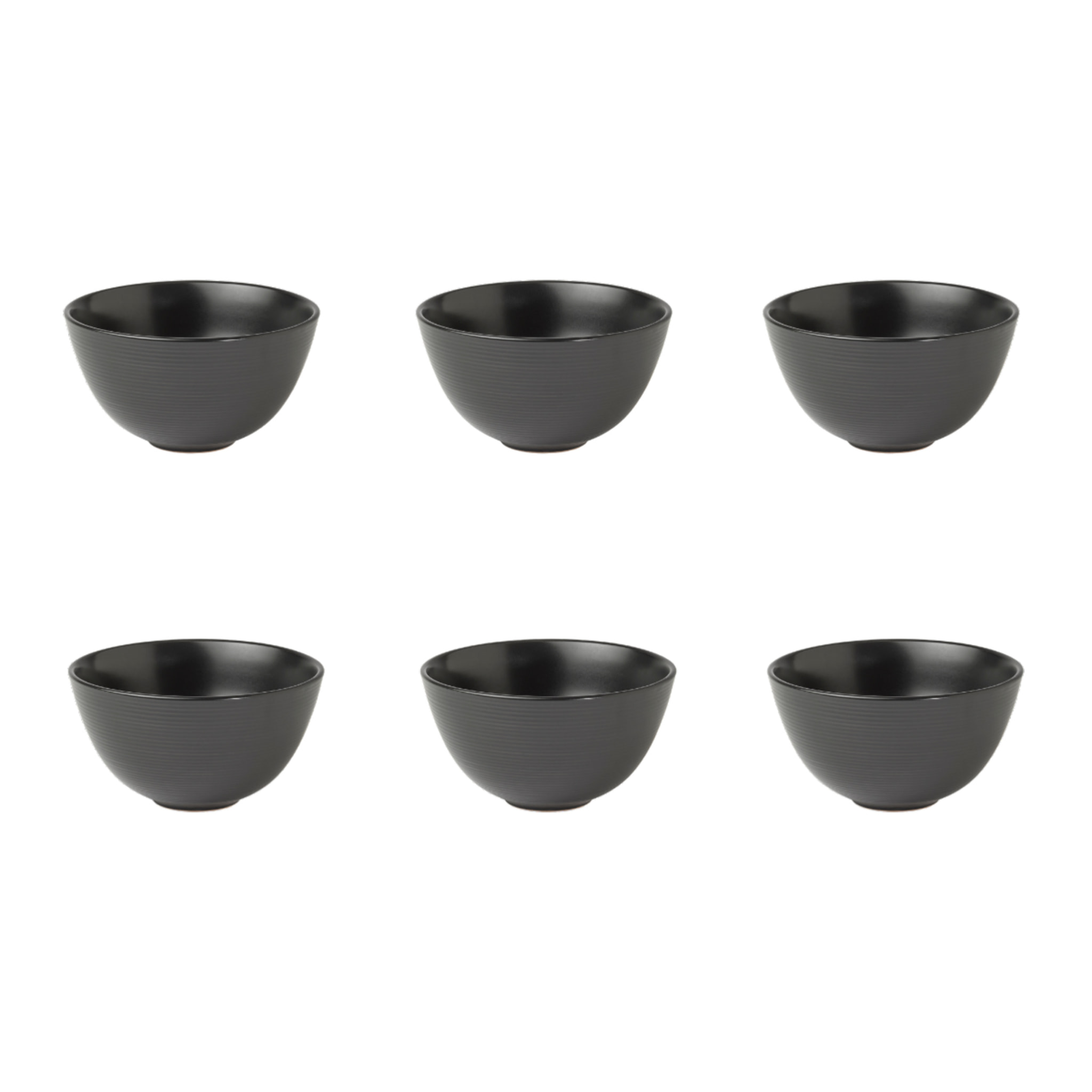 Lot de 6 bols noir - "Aya"
