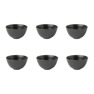 Lot de 6 bols noir - "Aya"