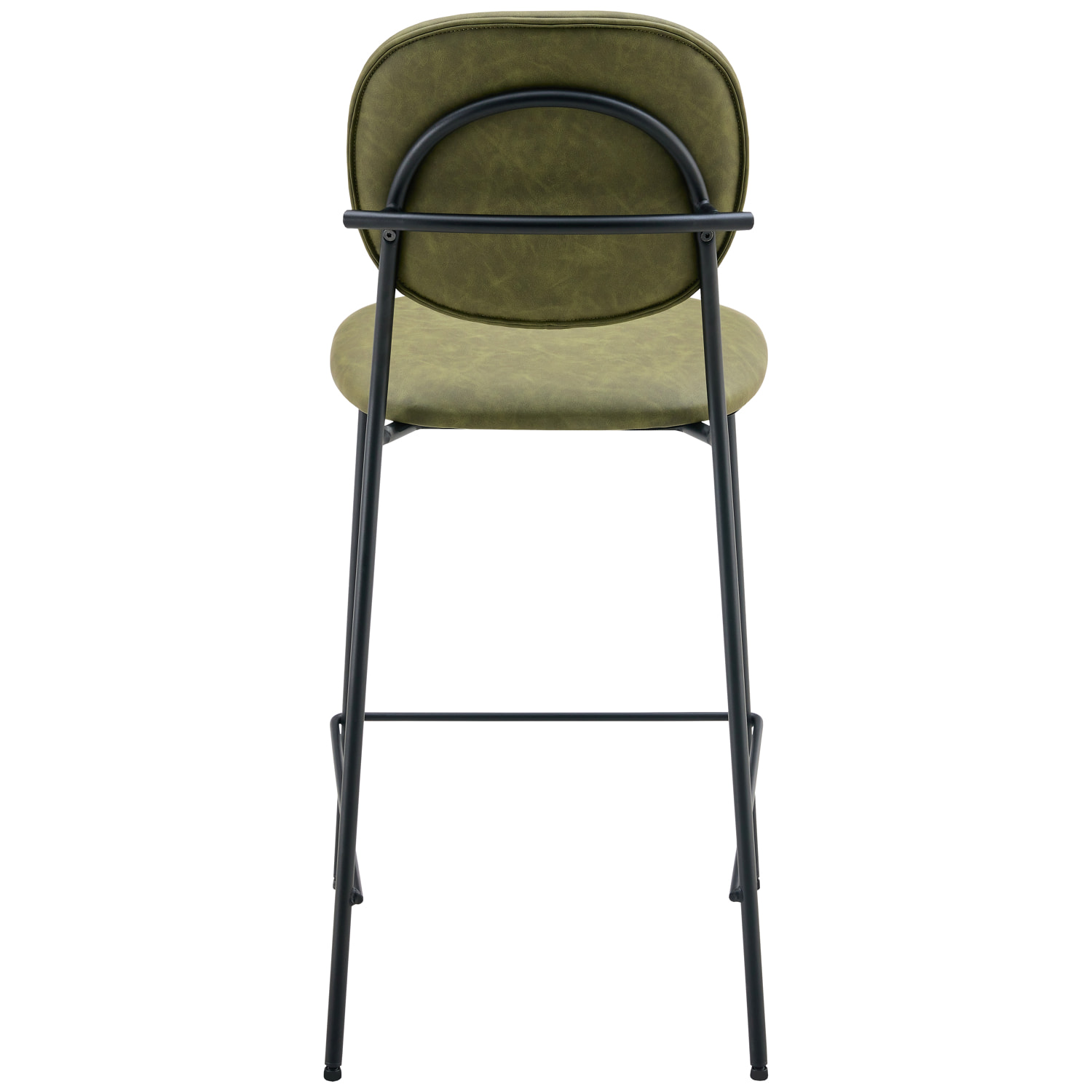 Lot de 2 tabourets de bar en simili vert EDMOND