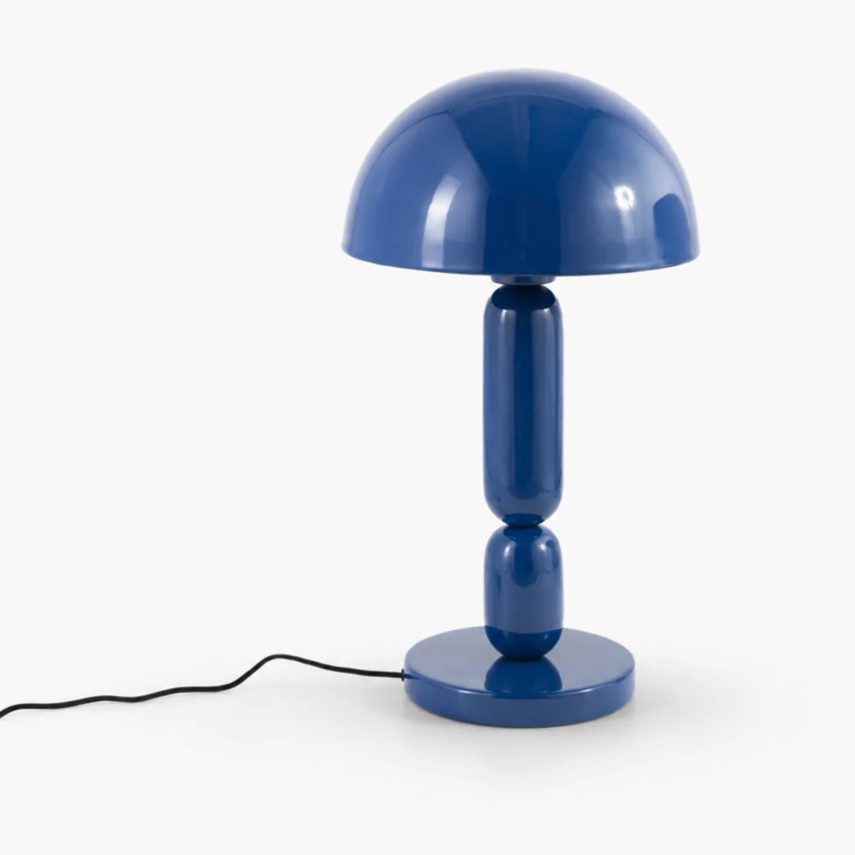 Lampe en bois et métal bleu foncé - Romy