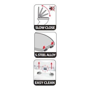 Charnières Inox pour abattant wc - Modèle EASY CLIP Spirella