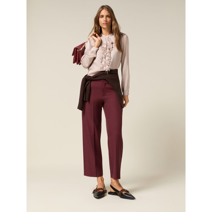 Oltre - Pantaloni in twill - Bordeaux
