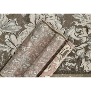 Tappeto Arredo Fiore Colore Argento