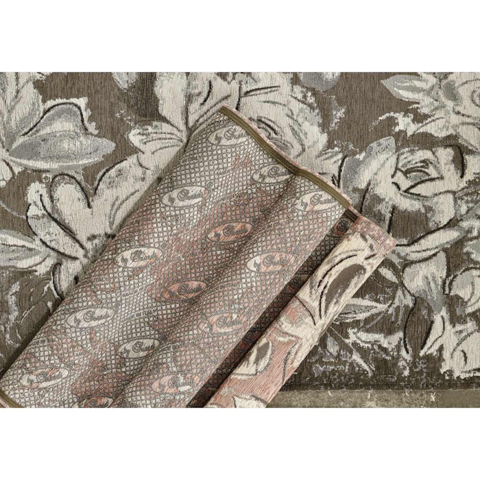 Tappeto Arredo Fiore Colore Argento