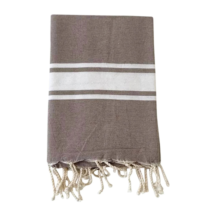 Fouta traditionnelle Kozo Taupe 100x200 190g/m²