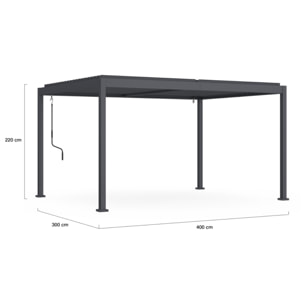 Pergola bioclimatique 3x4m aluminium lames orientables