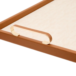 Lot de 2 plateaux Whisky rectangulaires beige