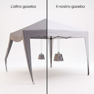Gazebo richiudibile 3x3 pieghevole a fisarmonica automatico mercato tenda con sacca colore bianco