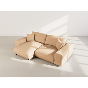 Garance - canapé d'angle réversible 4 places en simili - Taupe