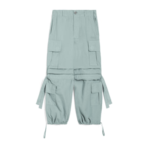 Cargo pants da bambina in popeline di cotone