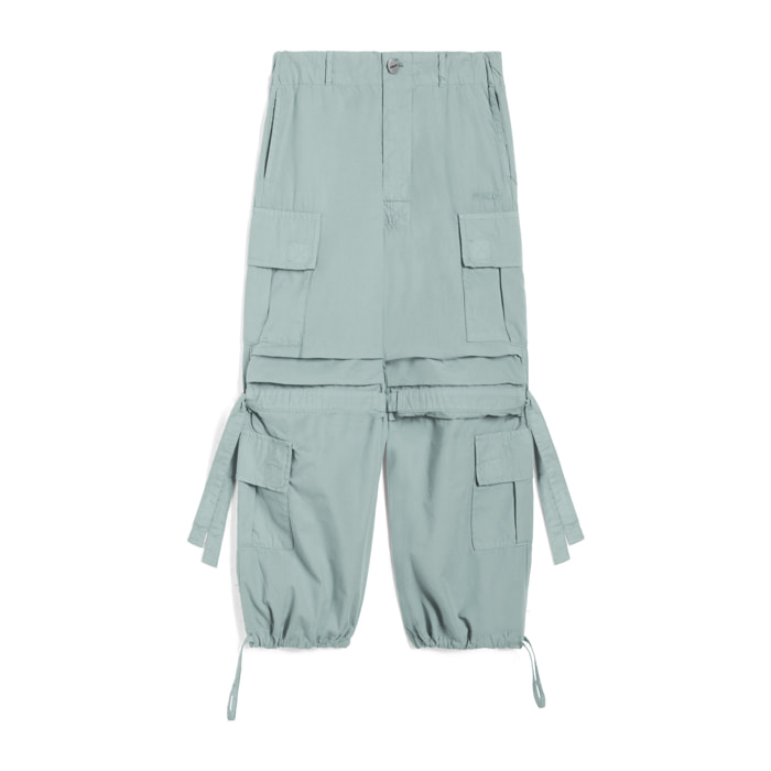 Cargo pants da bambina in popeline di cotone