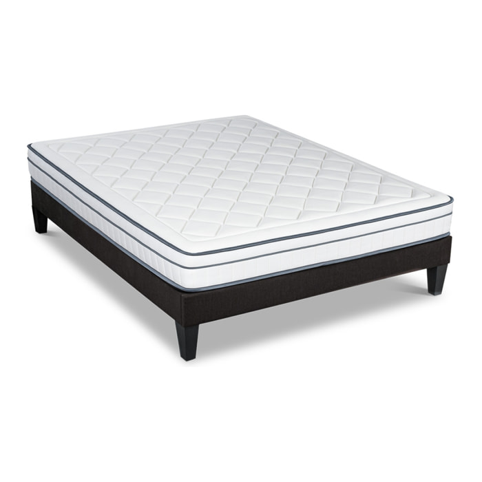 Ensemble Matelas Ressorts ensachés Bartoldi avec sommier en bois