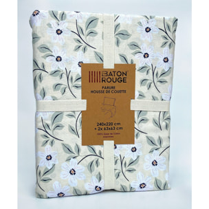 Parure housse de couette 100% gaze de coton imprimé loucile