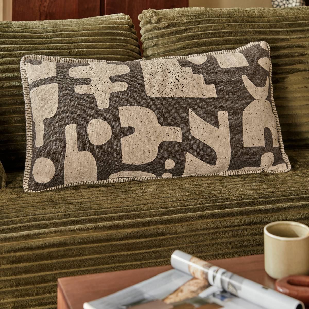 Coussin de dos Nyero rectangulaire 40x80cm vert