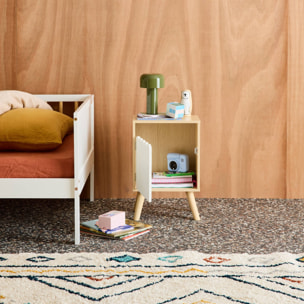 Table de chevet enfant décor bois 1 porte AZUR