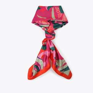 Foulard satinato fiori tropicali