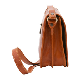 Borsa a tracolla da uomo in vera pelle - Modello False - Made in Italy - 20.0 x 16.5 x 10.0 cm