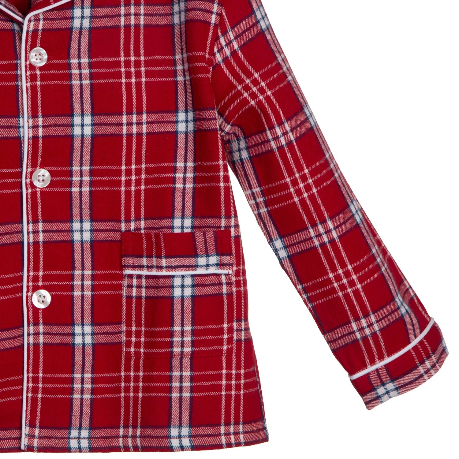 PIGIAMA BABY in flanella scozzese rosso e bianco