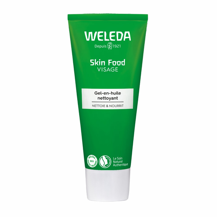 WELEDA - Skin Food Gel-en-huile nettoyant - Pour les peaux sèches - Nettoie en douceur et élimine impuretés et maquillage - Natrue* - Vegan*** - 75 ml