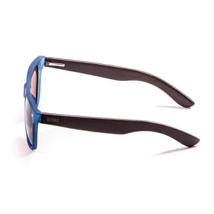 Gafas de sol OCEAN BEACH WOOD - Patilla marrón bambú con montura azul transparente / Marrón