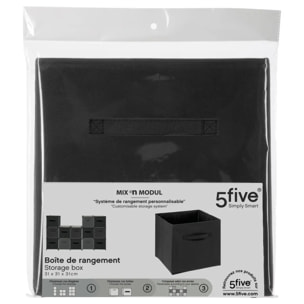 Panier tissu 31x31cm "Mix N' Modul" gris anthracite