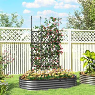 Treillis de jardin pliable pour plantes grimpantes métal noir