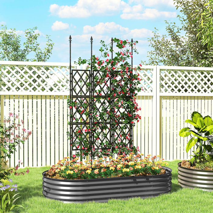 Treillis de jardin pliable pour plantes grimpantes métal noir