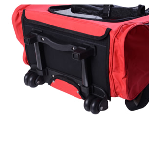 2 en 1 trolley chariot sac a dos sac de transport a roulettes pour chien chat