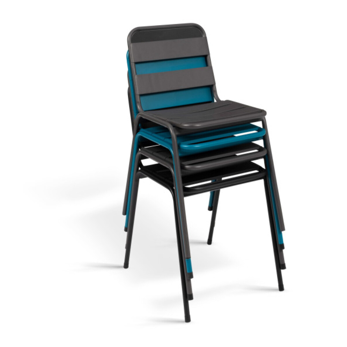 Chaises de jardin acier - Mix color - gris, noir, bleu