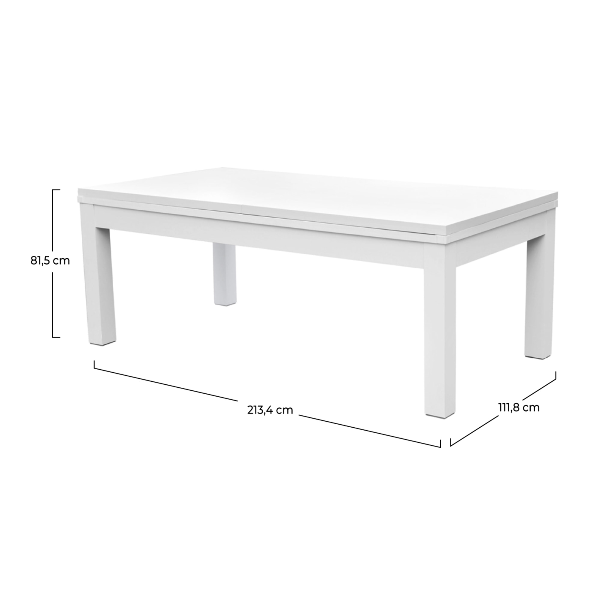 Table de billard convertible blanche tapis bleu - Eddie