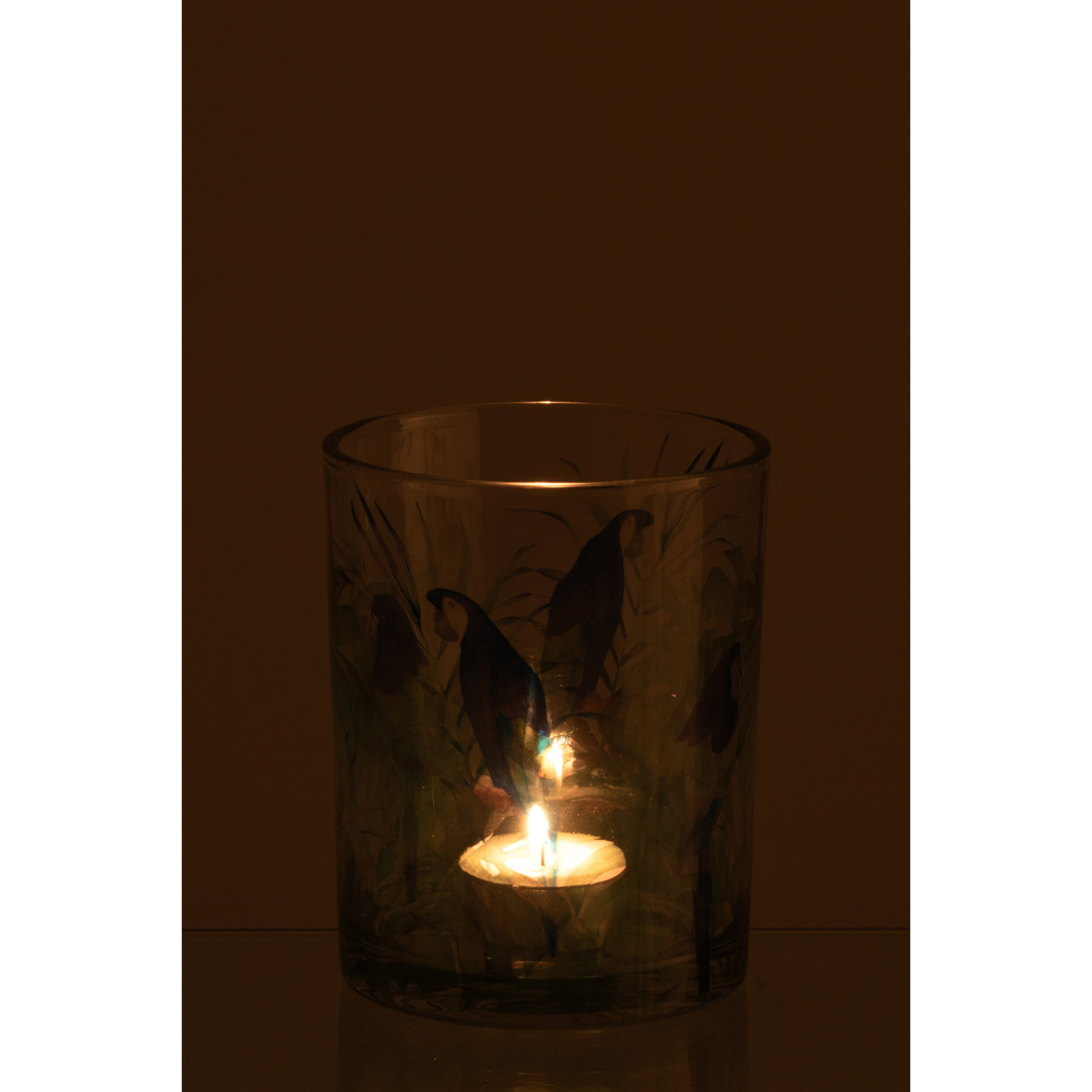 J-Line Photophore Perroquet - verre - bleu/vert - medium