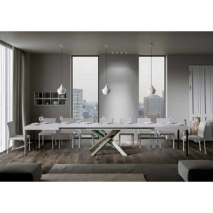 Table extensible 90x130/390 cm Volantis Frêne Blanc cadre 4/A